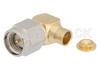 SMA Male Right Angle Connector Solder Attachment for PE-SR402AL, PE-SR402FL, PE-SR402FLJ, PE-SR402TN, RG402