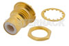 75 Ohm SMB Jack Bulkhead Connector Solder Attachment Solder Cup Terminal, .317 inch Diameter