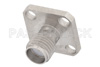 SMA Female Connector Solder Attachment 4 Hole Flange Mount Pin Terminal, .340 inch Hole Spacing