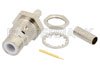 75 Ohm SMB Jack Bulkhead Mount Connector Crimp/Solder Attachment for RG179, RG187, .285 inch D Hole