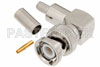 BNC Male Right Angle Connector Crimp/Crimp Attachment for RG58, RG303, RG141, PE-C195, PE-P195, LMR-195, 0.195 inch