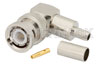 BNC Male Right Angle Connector Crimp/Solder Attachment for RG55, RG141, RG142, RG223, RG400