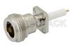 N Female Connector Solder Attachment 4 Hole Flange Mount Pin Terminal, .340 inch Hole Spacing