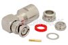 BNC Male Right Angle Connector Clamp/Solder Attachment for RG213, RG214, RG8, RG9, RG11, RG225, RG393, RG144, RG216, RG215