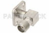 SMA Female Right Angle Field Replaceable Connector With EMI Gasket 4 Hole Flange Mount .018 inch Pin