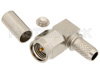 SMA Male Right Angle Connector Crimp/Solder Attachment for RG58, RG303, RG141, PE-C195, PE-P195, LMR-195, .195 inch