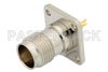 75 Ohm TNC Female Connector Solder Attachment 4 Hole Flange Mount Solder Cup Terminal, .500 inch Threaded Hole Spacing