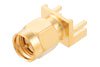 SMA Male Connector Solder Attachment 0.042 inch End Launch PCB, .020 inch x .010 inch Contact