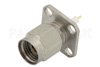 2.4mm Male Connector Solder Attachment 4 Hole Flange Pin Terminal, .340 inch Hole Spacing