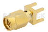 SSMA Male Connector Solder Attachment Thru Hole PCB, .200 inch x .067 inch Hole Spacing