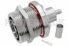 7/16 DIN Female Bulkhead Connector Crimp/Solder Attachment For PE-C195, 0.195 inch, 1.161 inch DD Hole