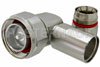7/16 DIN Male Right Angle Connector Clamp/Non-Solder Contact Attachment for 1/2 inch Annular, 1/2 inch Flexible, PE-1/2FAC