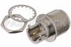 N Female Bulkhead Mount Connector Solder Attachment End Launch PCB, .630 inch Diameter