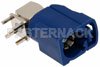 FAKRA Jack Right Angle Connector Solder Attachment Thru Hole PCB, Blue Color