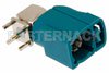 FAKRA Jack Right Angle Connector Solder Attachment Thru Hole PCB, Water Blue Color