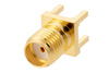 SMA Female Connector Solder Attachment Thru Hole PCB, .200 inch x .067 inch Hole Spacing