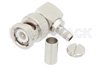 BNC Male Right Angle Connector Crimp/Solder Attachment For PE-C200, LMR-200