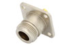 N Female Hermetically Sealed Connector Solder Attachment 4 Hole Flange Mount Solder Cup Terminal, .718 inch Hole Spacing
