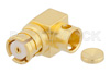 SMP Female Right Angle Connector Solder Attachment for PE-SR405AL, PE-SR405FL, PE-SR405FLJ, PE-SR405TN, RG405, Chamfered Body