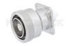 7/16 DIN Female Low PIM Connector Solder Attachment 4 Hole Flange Mount Stub Terminal, .120 inch Diameter