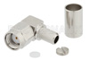 Reverse Polarity SMA Male Right Angle Connector Crimp/Solder Attachment for RG58, RG141, PE-C195, PE-P195