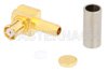 Reverse Polarity MCX Plug Right Angle Push-On Connector Crimp/Solder Attachment for RG316, RG188, RG174, Gold Color