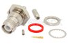 Reverse Polarity TNC Female Bulkhead Mount Connector Crimp/Solder Attachment for RG188-DS, RG316-DS, .480 inch D Hole
