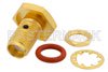 SMA Female Bulkhead Mount Connector Solder Attachment Solder Cup Terminal, .235 inch D Hole, .093 inch Max Panel