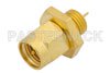 SMA Male Bulkhead Mount Hermetically Sealed Connector Solder Attachment Stub Terminal, .250 inch Diameter