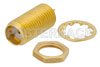 SMA Female Bulkhead Mount Hermetically Sealed Connector Solder Attachment Stub Terminal, .250 inch Diameter