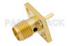 SMA Female Connector Solder Attachment 4 Hole Flange Mount Solder Cup Terminal, .340 inch Hole Spacing