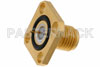 SMA Female Hermetically Sealed Connector Solder Attachment 4 Hole Flange Mount Pin Terminal, .340 inch Hole Spacing