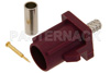 FAKRA Plug Connector Crimp/Solder Attachment for RG174, RG316, RG188, .100 inch, PE-B100, PE-C100, LMR-100, Bordeaux Color