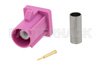 FAKRA Plug Connector Crimp/Solder Attachment for RG174, RG316, RG188, .100 inch, PE-B100, PE-C100, LMR-100, Violet Color