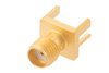 SMA Female Connector Solder Attachment .062 inch End Launch PCB, .020 inch x .010 inch Contact