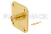 SMA Female Connector Solder Attachment 4 Hole Flange Mount Tab Terminal, .718 inch Hole Spacing