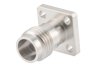 1.85mm Female Field Replaceable Connector 4 Hole Flange Mount 0.009 inch Pin, .250 inch Hole Spacing with Metal Contact Ring