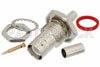 RP-BNC Female Bulkhead Mount Connector Crimp/Solder Attachment for RG58, RG141, .480 inch D Hole