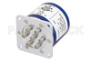 SP6T Electromechanical Relay Latching Switch, Terminated, DC to 26.5 GHz, up to 240W, 28V Self Cut Off, Reset, Diodes, SMA