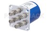 SP6T Electromechanical Relay Normally Open Switch, DC to 26.5 GHz, up to 250W, 28V TTL, SMA