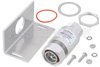 7/16 F/M In/Out Bulkhead Coax RF Surge Protector, 698MHz - 2.7GHz, DC Block, 500W, IP67, 40kA, Filter, Low PIM -155 dBc with Bracket