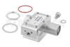 7/16 M/F In/Out Coax RF Surge Protector, 800MHz - 2.5GHz, DC Pass, 300W, IP67, 20kA, Hybrid, Bracket Toward Body