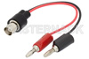 Banana Plugs to 75 Ohm BNC Female Adapter Breakout with 6.5 Inch Length Using Red and Black Wires
