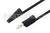 Banana Plug to Mini Alligator Clip Cable 12 Inch Length Using Black Wire