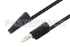 Banana Plug to Mini Alligator Clip Cable 18 Inch Length Using Black Wire