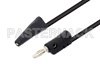 Banana Plug to Mini Alligator Clip Cable 24 Inch Length Using Black Wire