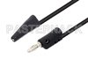 Banana Plug to Mini Alligator Clip Cable 36 Inch Length Using Black Wire