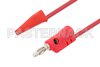 Banana Plug to Mini Alligator Clip Cable 48 Inch Length Using Red Wire