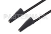 Mini Alligator Clip to Mini Alligator Clip Cable 18 Inch Length Using Black Wire