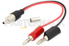 Banana Plugs To RG58 Connector Breakout With Crimp On/Solder Attachment In 6 Inch Length